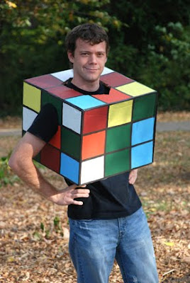 Rubik's cube cardboard costume