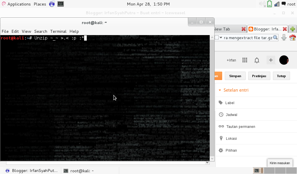 linux CARA EXTRACT FILE DI KALI LINUX