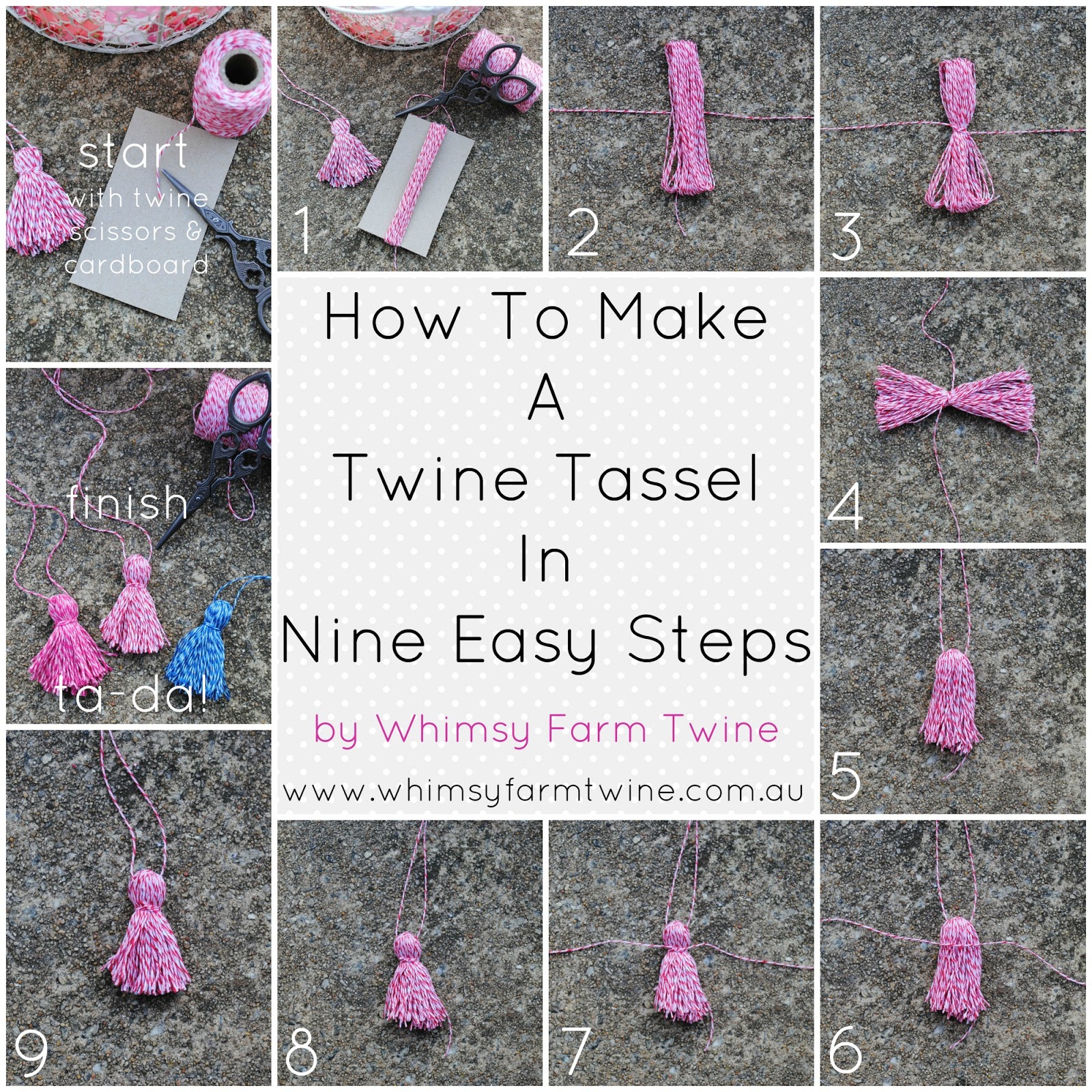 Whimsy Farm Twine A Totally Terrific Twine Tassel Tutorial!