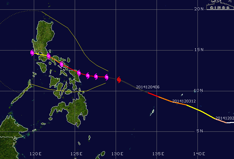 Traject tyfoon Hagupit