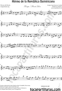  Himno de la República Dominicana Partitura de Trompeta y Fliscorno Sheet Music for Trumpet and Flugelhorn Music Scores