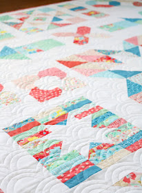 Charming Baby Sew Along sampler quilt sewn by Andy of A Bright Corner - a charm pack friendly sew along quilt
