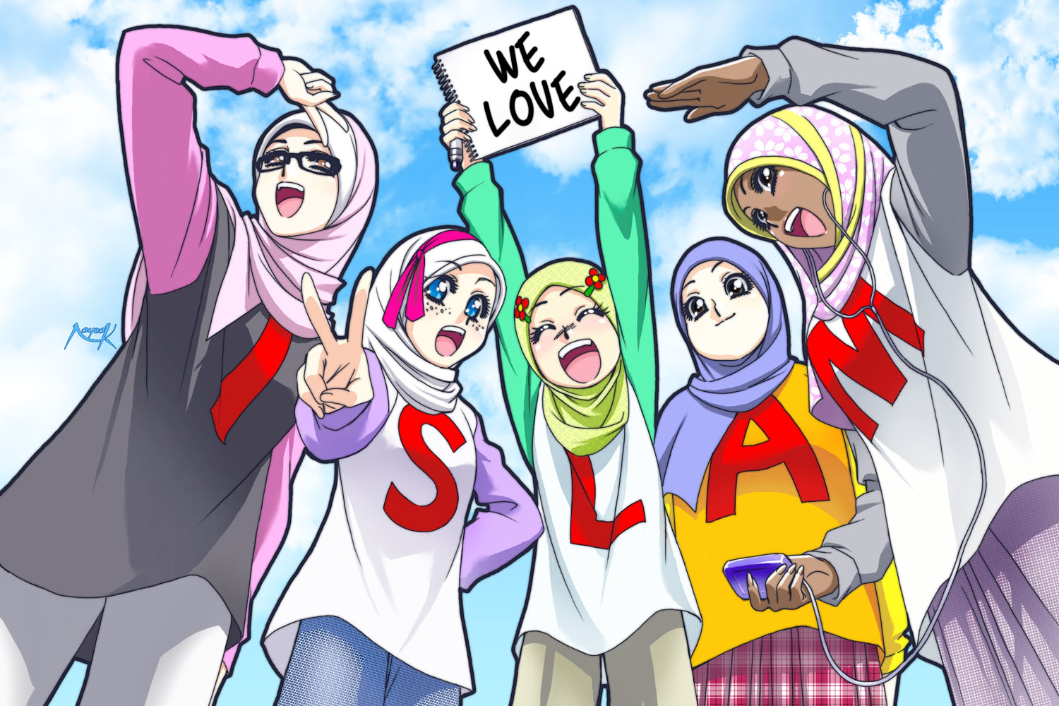 Gambar gambar kartun islami Muslimah Berjilbab Terbaru 