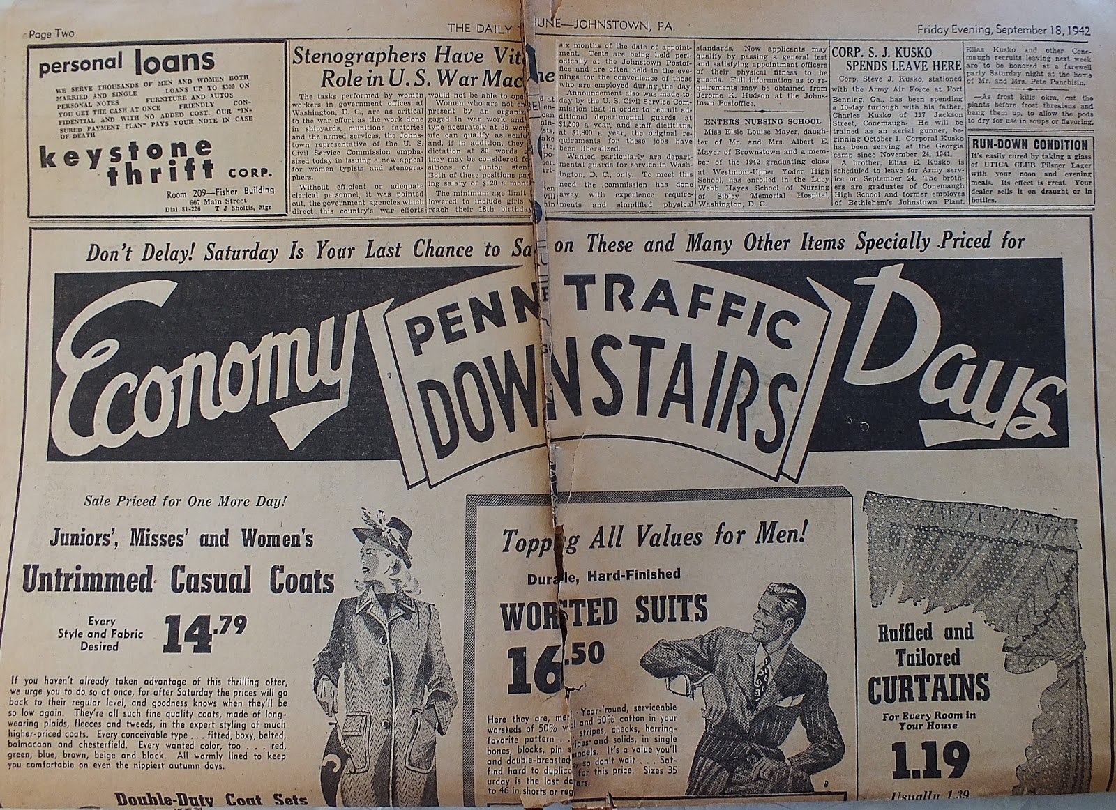 Vintage Johnstown The Johnstown Tribune September 18, 1942