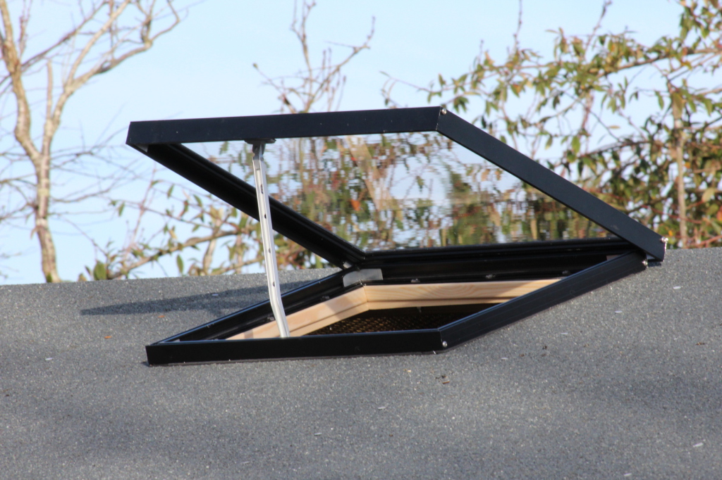 Shedworking Garden office windows Activent roof window for felt roofs