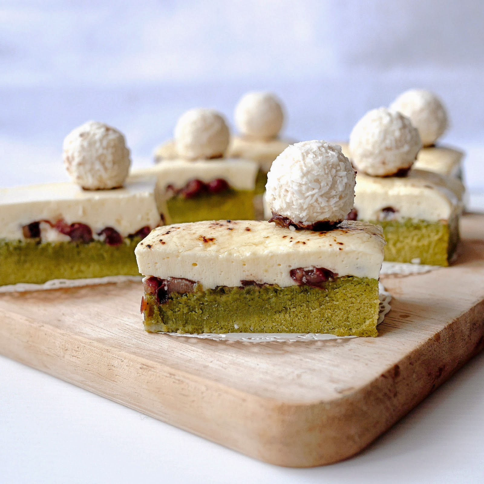 yellowfingers {Recipe} Vanilla Yogurt Cheesecake with Matcha Azuki Brownie
