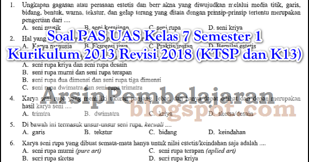 Soal Uas Seni Budaya Kelas 7 Semester 1 K13 Soal Uas Seni Budaya Kelas 7 Semester 1 K13