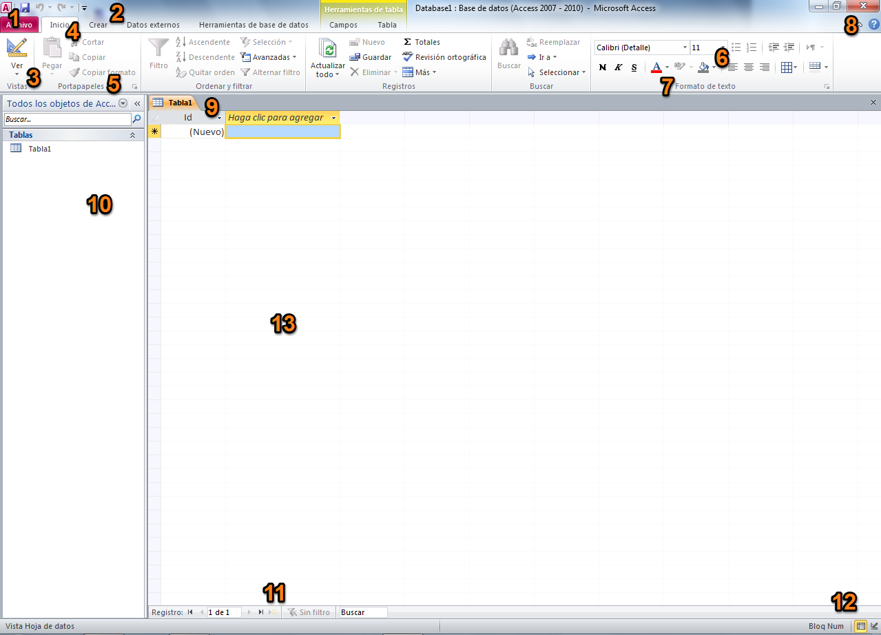Mi Blog de Informática Interfaz gráfica Access 2010