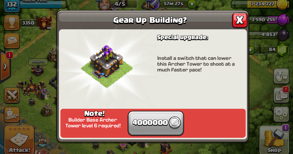Cara gear up archer tower COC