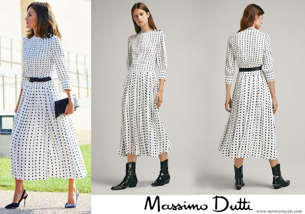Queen Letizia wore Massimo Dutti Print Dress