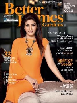 Raveena Tandon on the cover Page of Better Homes & Gardens