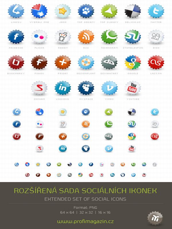 Free Extended set of social icons