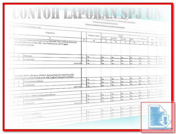 Contoh Format Laporan Spj Ujian Nasional Format Excel.Xlsx