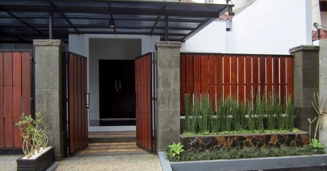 View Minimalis Modern Pagar Kayu Teras Rumah Minimalis Background