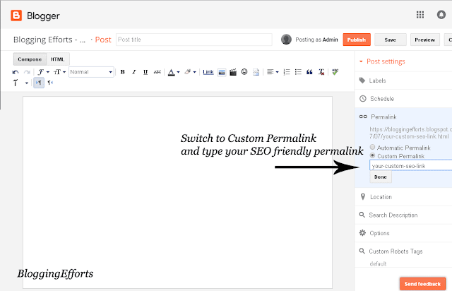 How to Create Custom SEO Friendly Permalink in Blogger How to Create Custom SEO Friendly Permalink in Blogger