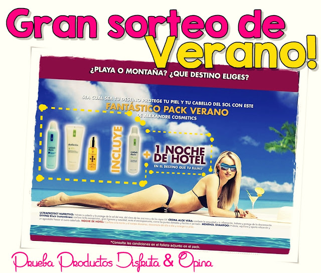 Sorteo de Verano Pack de productos + noche de hotel de Alexandre cosmetics!