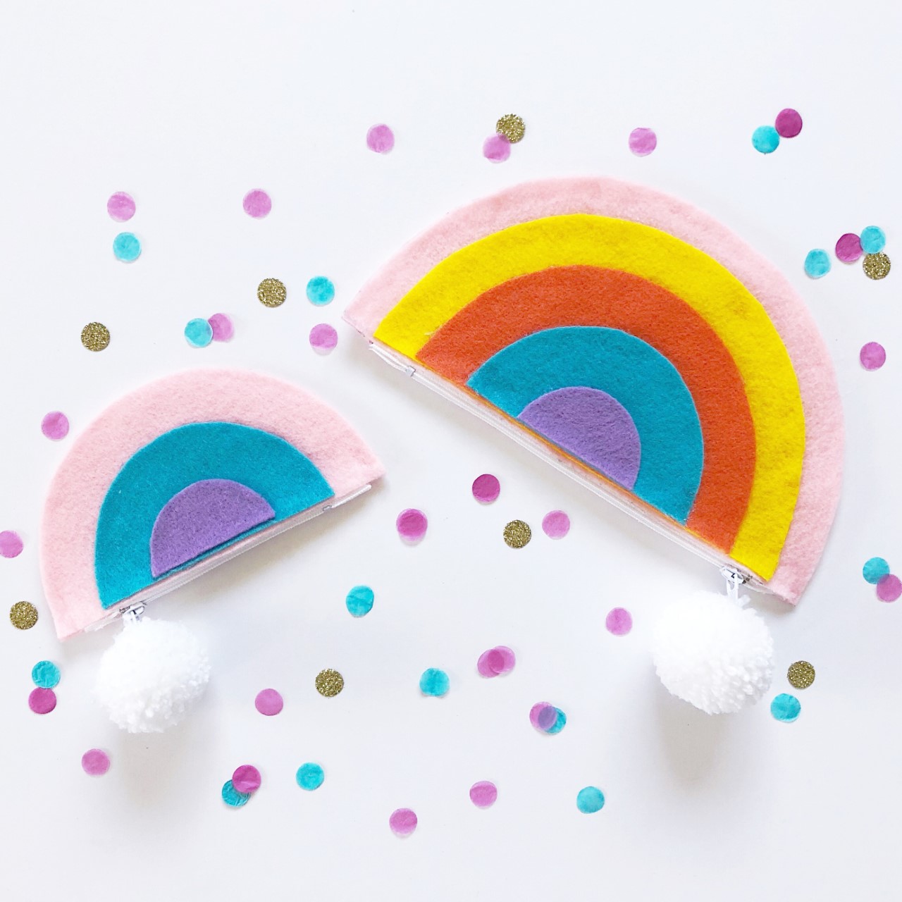 DIY Mommy + Mini Me Rainbow Clutches