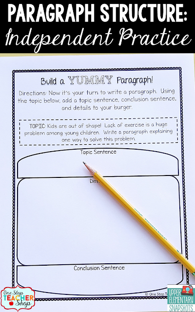 Upper Elementary Snapshots: How to Teach Paragraph Writing: Paragraph