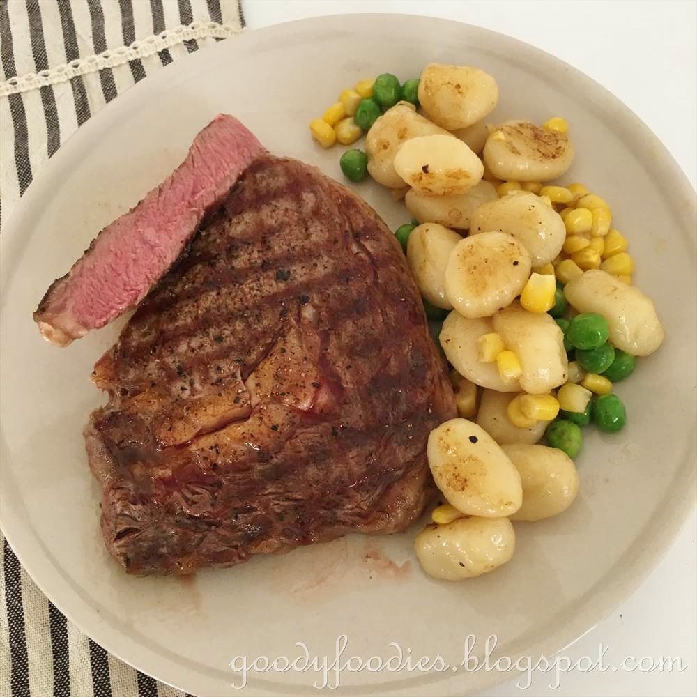 GoodyFoodies Recipe Rib Eye Steak with Truffled Gnocchi