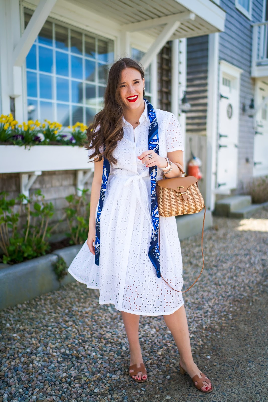 White Shirtdress styled by popular New York fashion blogger, Covering the Bases