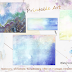 Blue Abstract Landscape Watercolor Painting