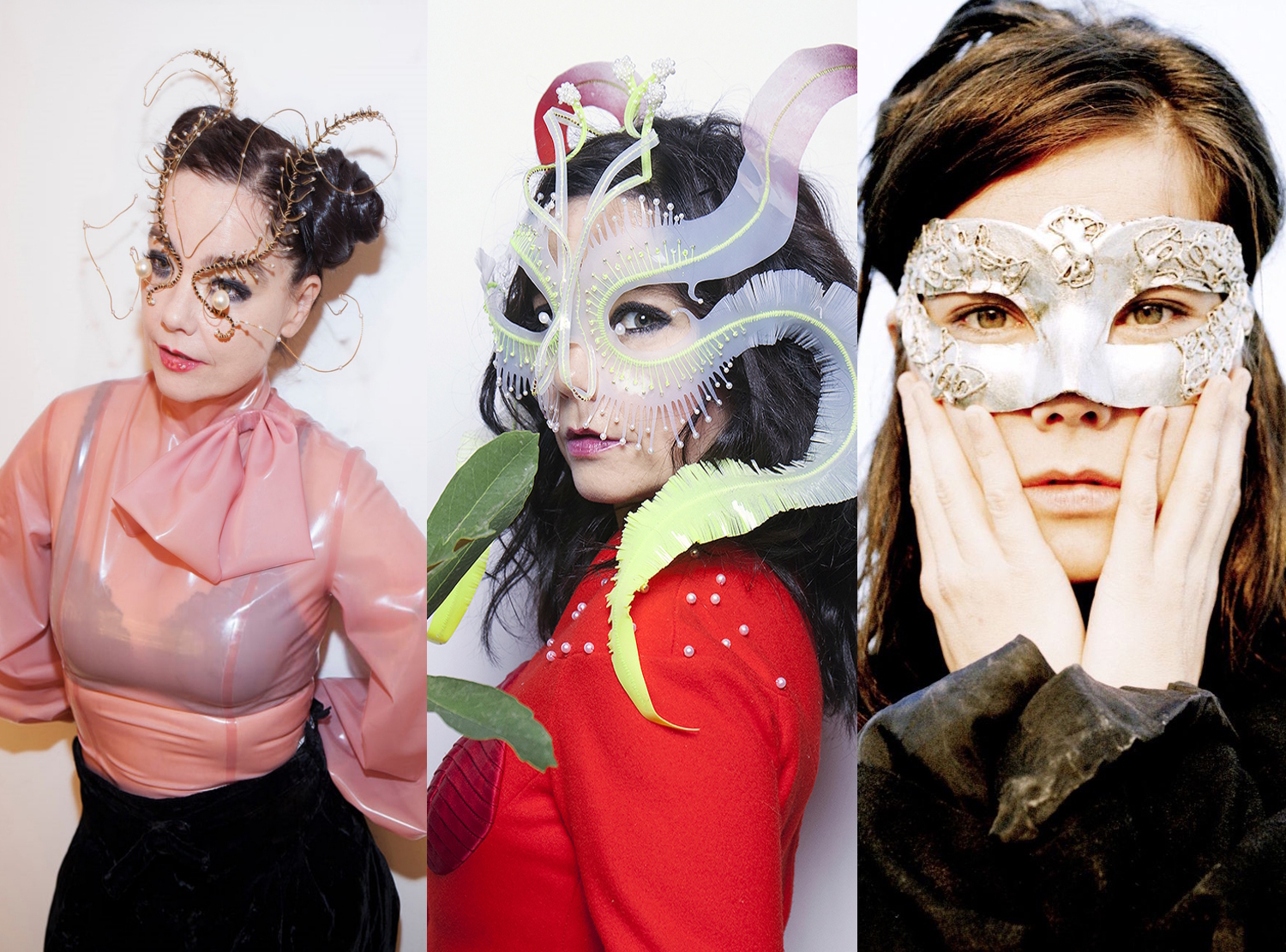 collage with three pictures of bjork