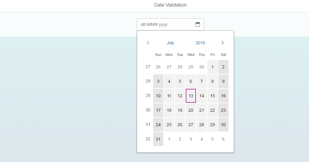 SAPUI5/SAP FIORI snippets and information Date Validation