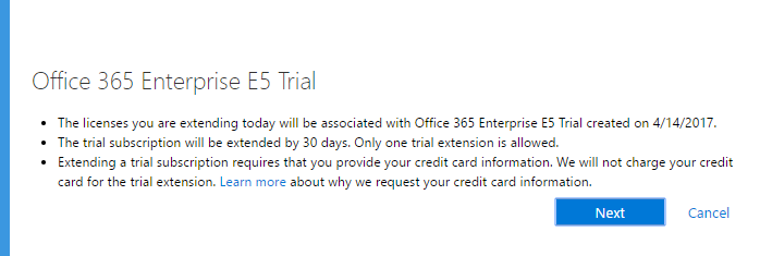 365 Admin: How to get a 180 day trial tenant in Office 365 for testing