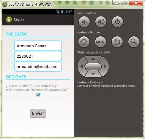 App con estilo personalizado