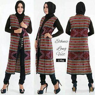 Model Outer Batik Tanpa Lengan