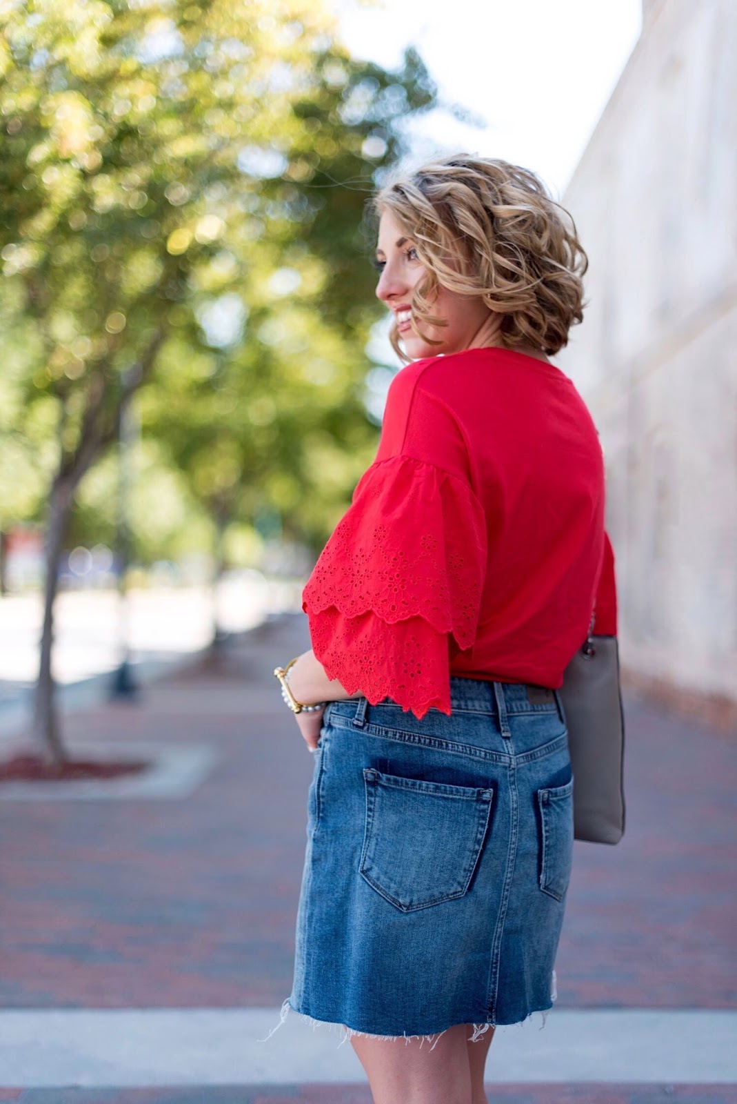 Eyelet Ruffle Sleeve T-Shirt - Click through to see more on Something Delightful Blog!