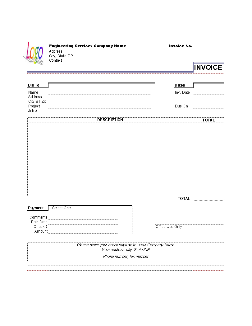 rental property invoice template