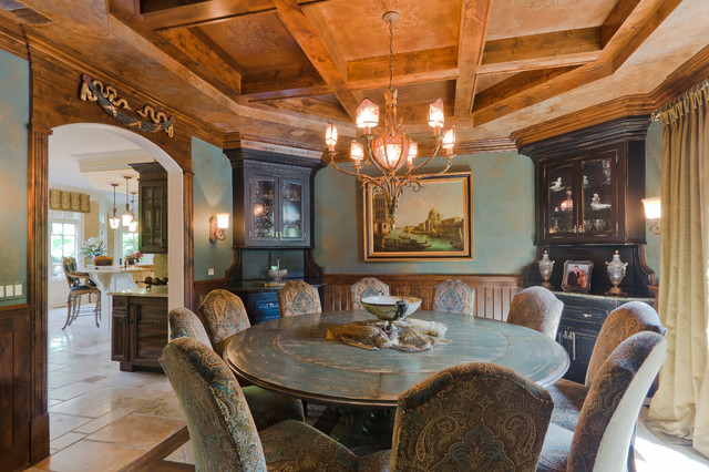 Various Dining Room Tables and Chairs Design for Your House Bright Light from Classic Chandelier above the Rounded Dining Room Tables And Chairs in Traditional Dining Space