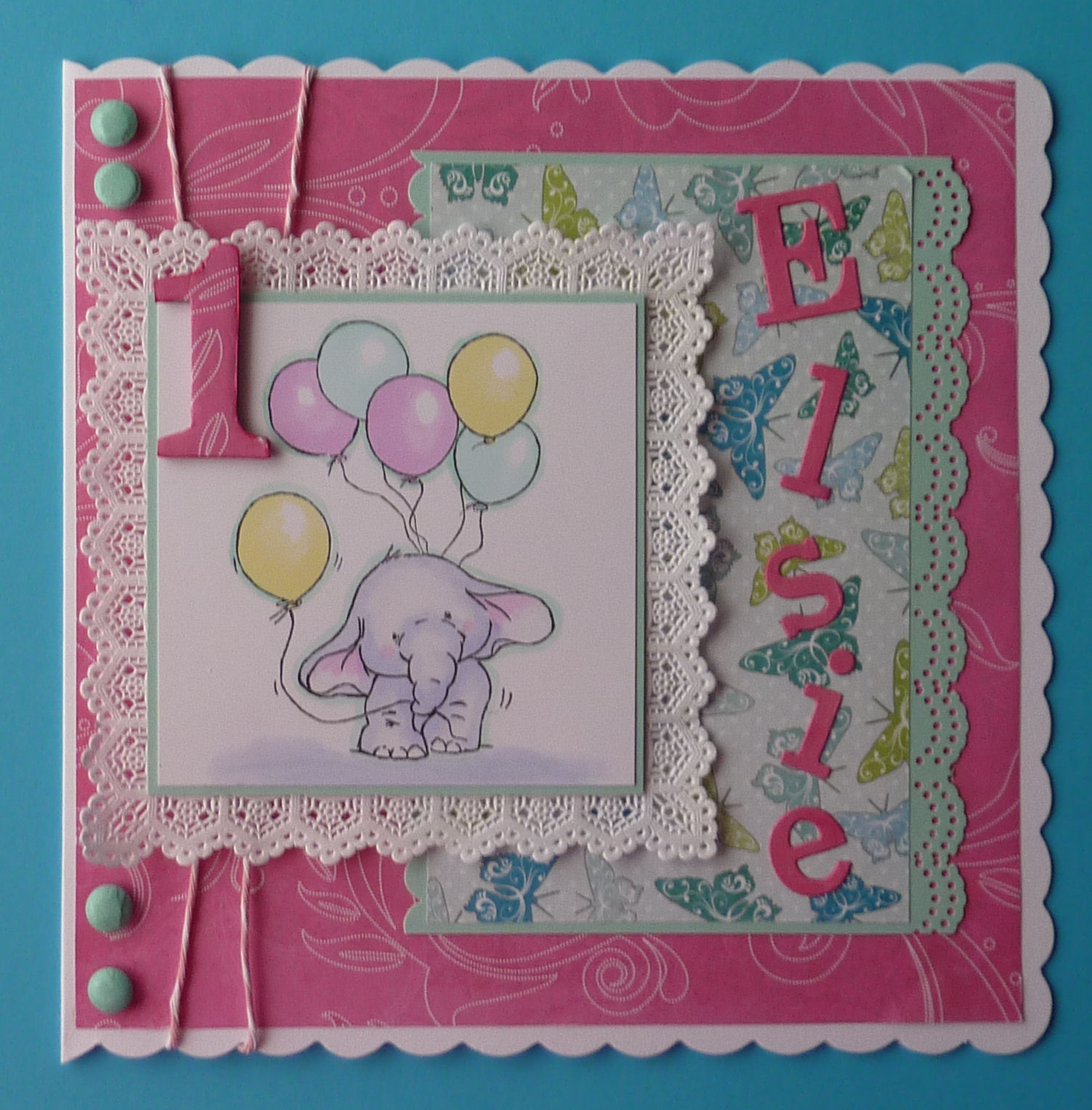 Lindy Lou's Meeting Place: 1st Birthday card