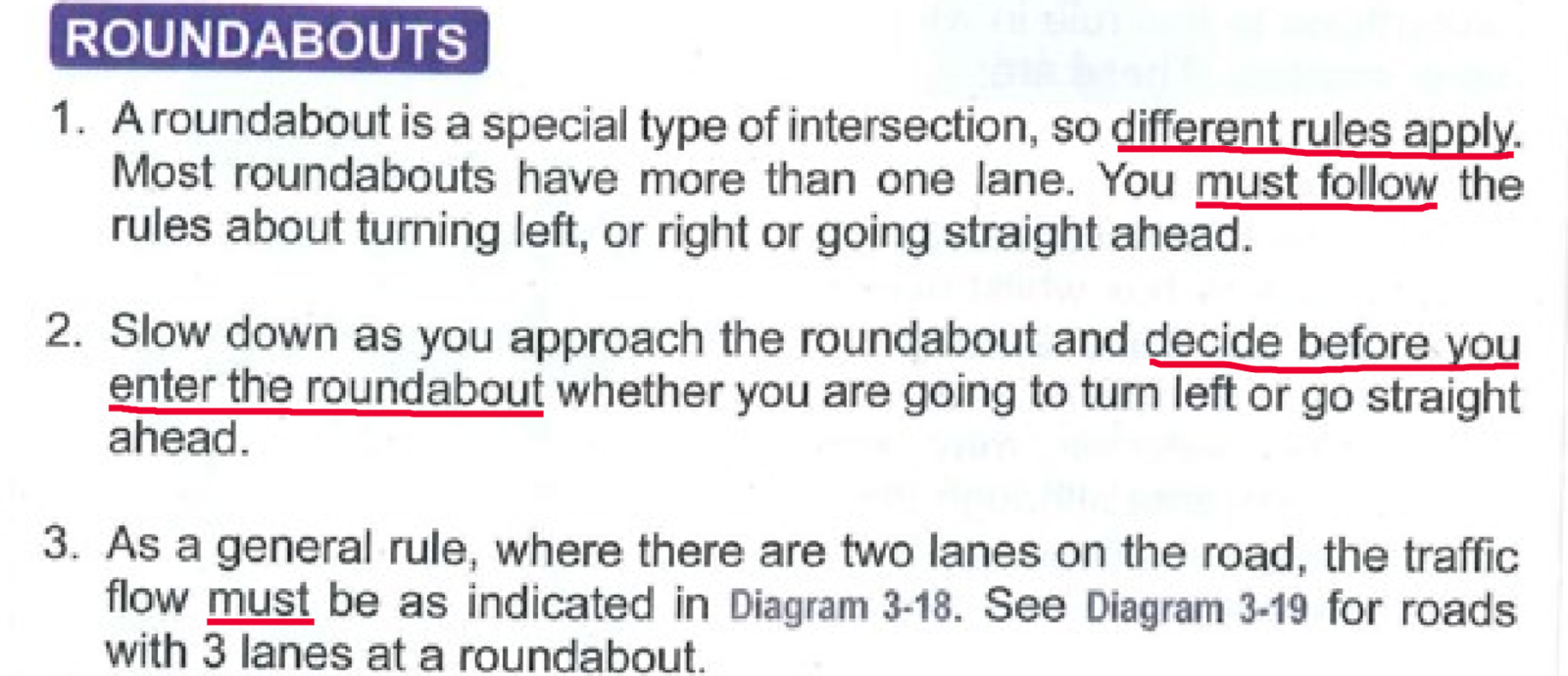 Highway code rules SCENARIO WHERE NTUC CAN BE RIGHT