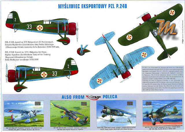 PZL P.24 B "Jastreb", Mirage Hobby 1/48 scale model kit Nr. 48104 - inbox review