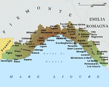 Liguria Map Political Regions - Liguria Map Political Regions