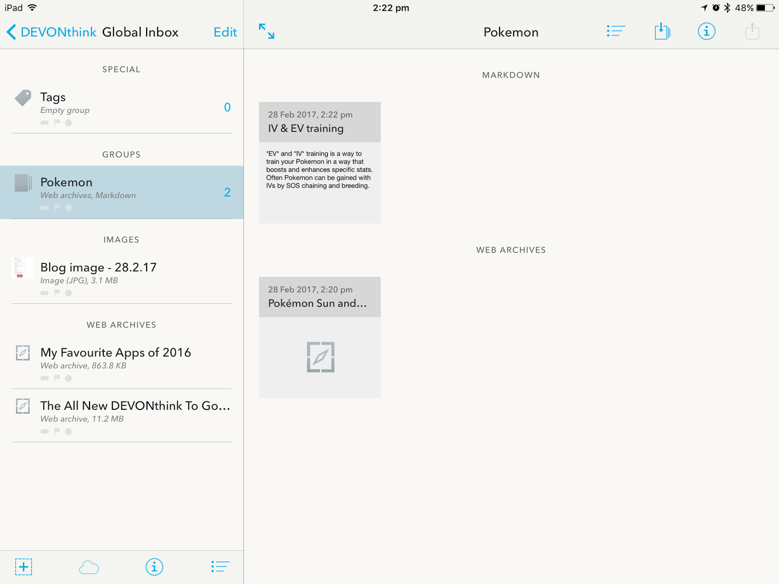 devonthink to go sync dropbox
