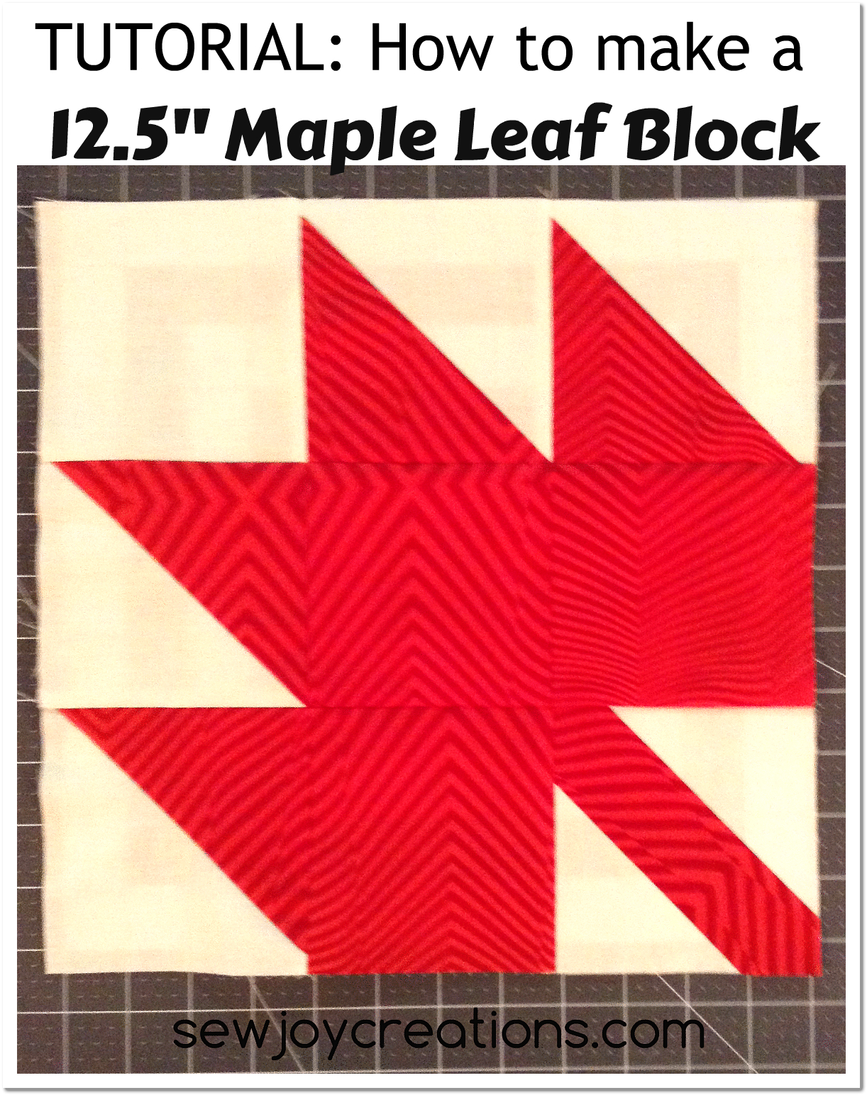 Free Printable 12 Inch Maple Leaf Quilt Block Pattern