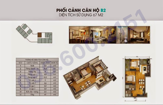 Căn B2 67m2 the garden hill - 99 trần bình Căn B2 67m2 the garden hill - 99 trần bình