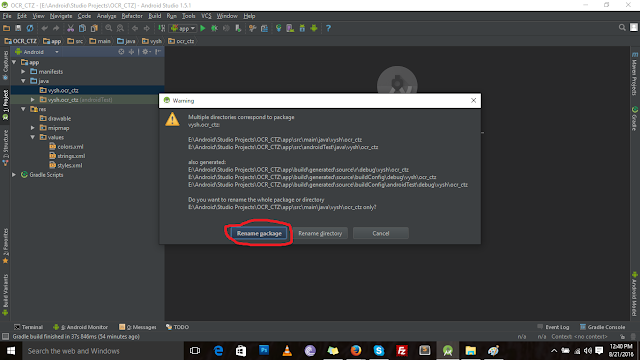Renaming package name in Android Studio 2