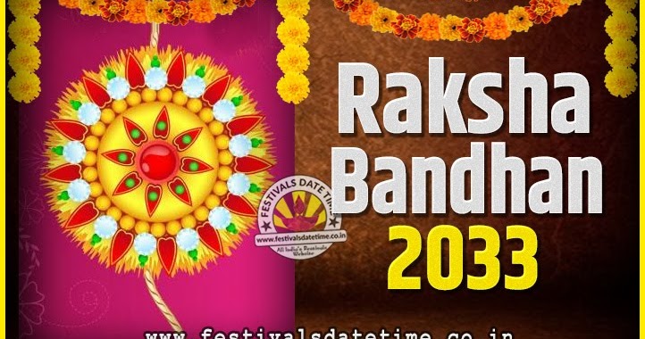 2033 Raksha Bandhan Date and Time, 2033 Raksha Bandhan Calendar ...