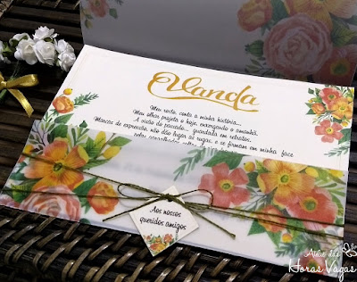 convite de aniversario artesanal personalizado floral aquarelado boho chic rustico moderno delicado 80 anos casamento formatura noivado festa criativo laranjado amarelo flores