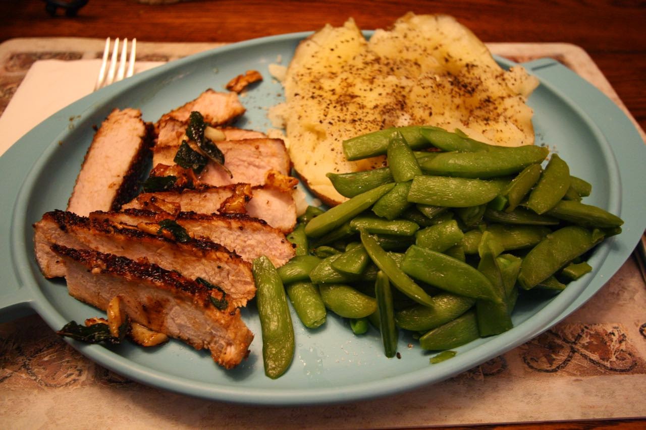 The Roediger House Meal No. 1264 PanSeared Pork Chops with Sage & Garlic
