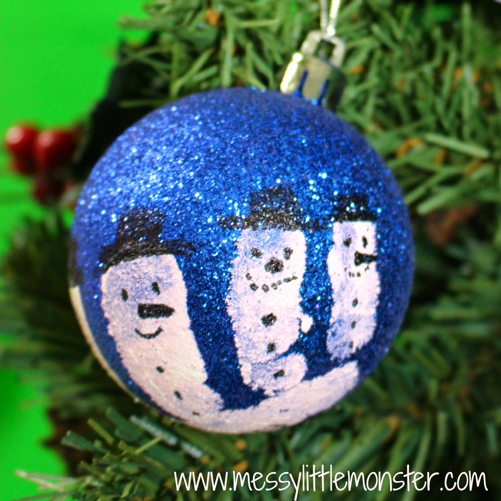 Handprint Snowman Baubles Messy Little Monster Handprint Snowman Baubles Messy Little Monster
