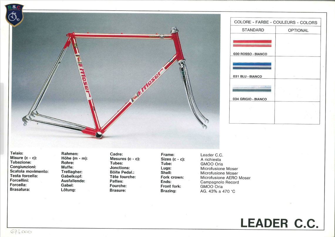 CATALOGUES MOSER MOSER 1986