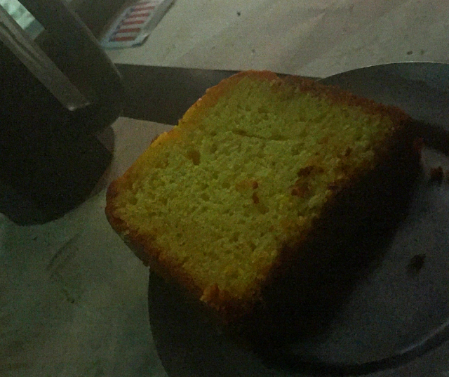 Moist lemon cake is the perfect cap on our meal at Medieval Times