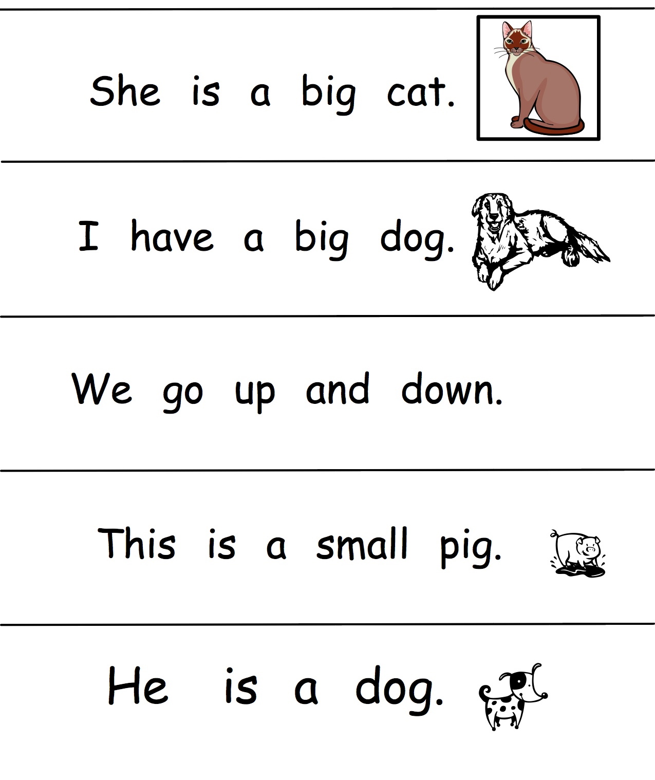 Simple Sentences Kindergarten