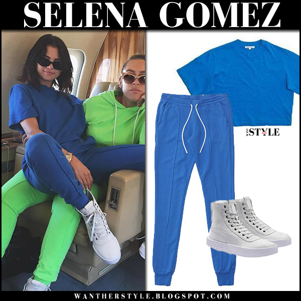 bright blue sweatpants