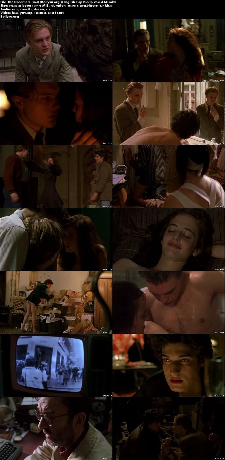 The Dreamers 2003 BRRip 650MB English 720p Download
